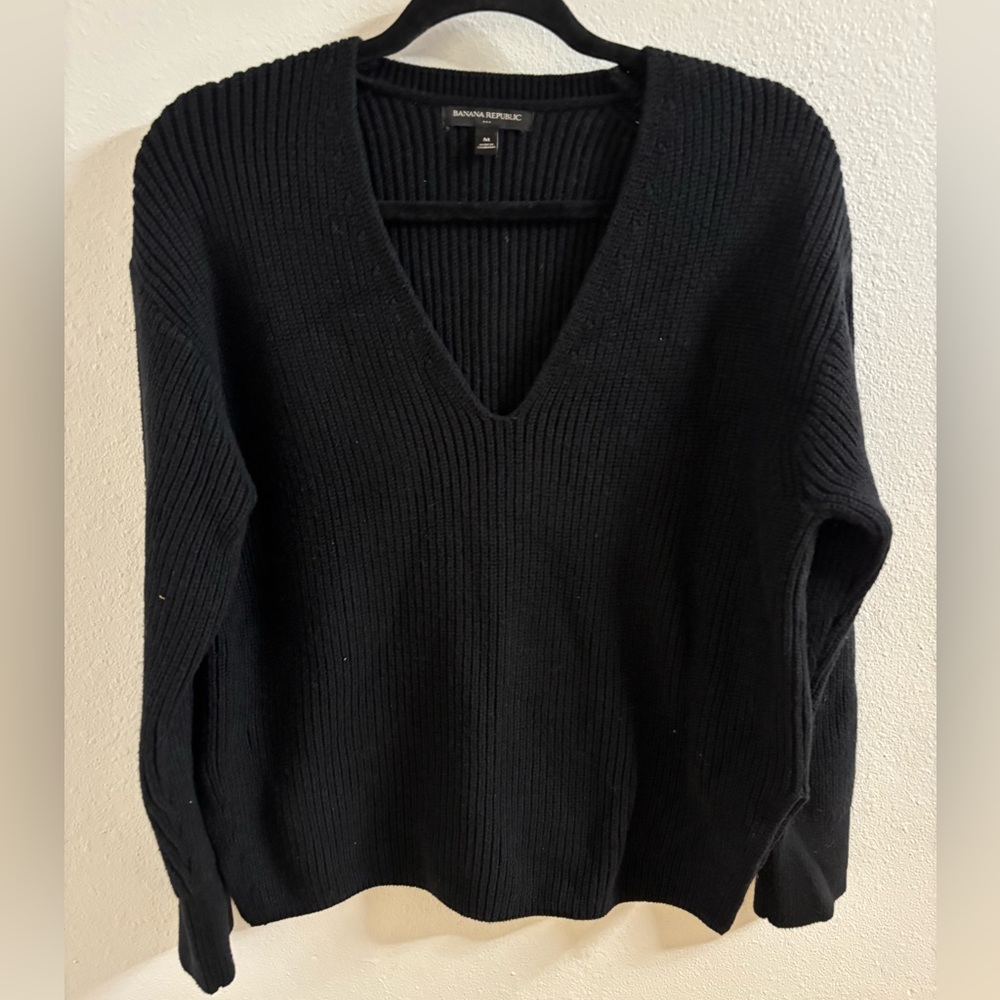 Banana Republic Black V-Neck Sweater